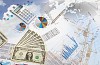 Collage of financial and business charts and graphs