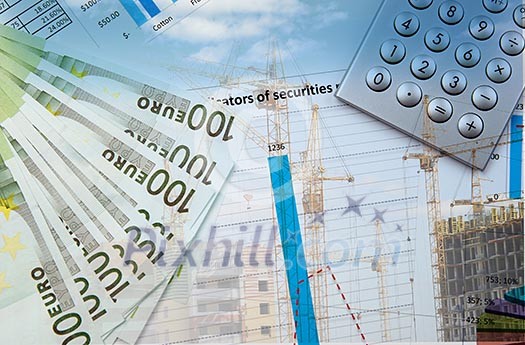Collage of financial and business charts and graphs Collage of financial and business charts and graphs
