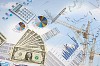 Collage of financial and business charts and graphs