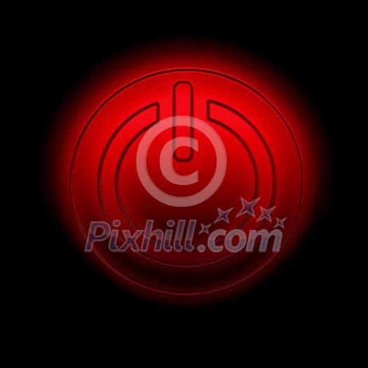 Picture of a power button against black background Picture of a power button against black background