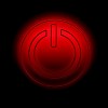 Picture of a power button against black background