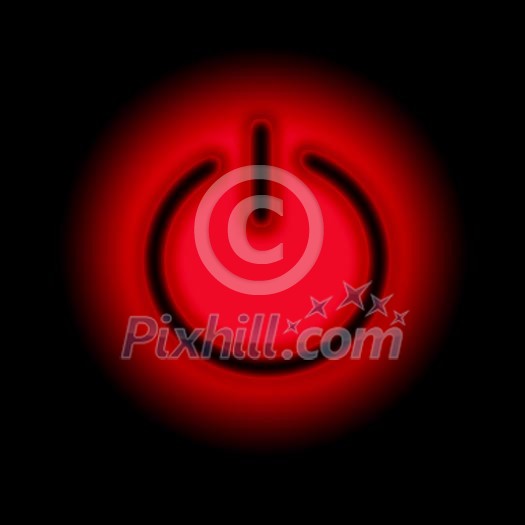 Picture of a power button against black background Picture of a power button against black background