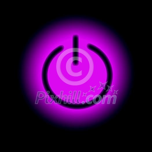 Picture of a power button against black background Picture of a power button against black background