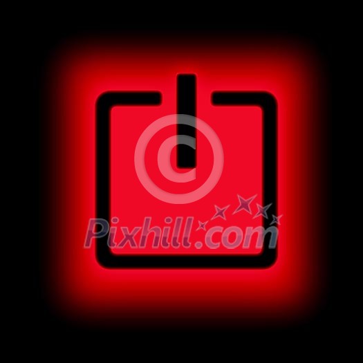 Picture of a power button against black background Picture of a power button against black background