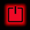 Picture of a power button against black background