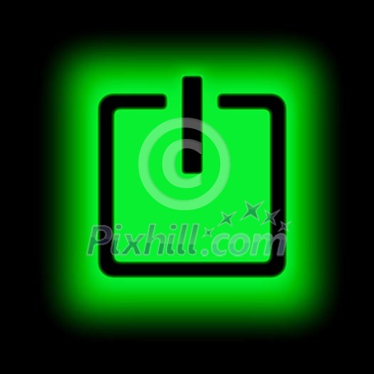 Picture of a power button against black background Picture of a power button against black background