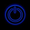 Picture of a power button against black background
