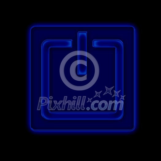 Picture of a power button against black background Picture of a power button against black background