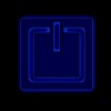 Picture of a power button against black background