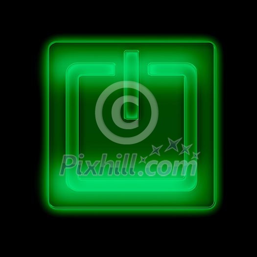 Picture of a power button against black background Picture of a power button against black background