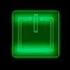 Picture of a power button against black background