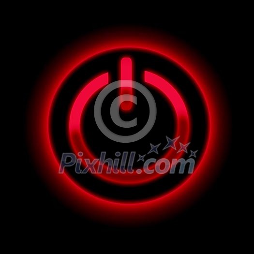 Picture of a power button against black background Picture of a power button against black background