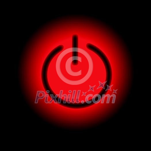Picture of a power button against black background Picture of a power button against black background
