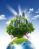 Picture of green planet as symbol of environmental concept