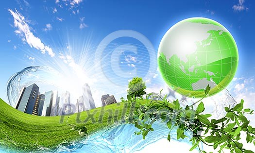 Picture of green planet as symbol of environmental concept Picture of green planet as symbol of environmental concept