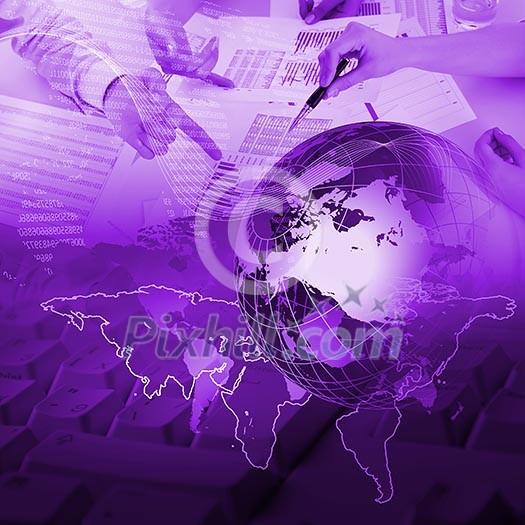Colour collage with financial and business charts and graphs Colour collage with financial and business charts and graphs