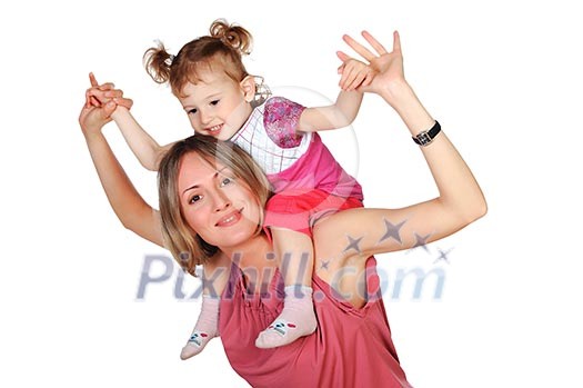 Mom and her young daughter spent time together Mom and her young daughter spent time together