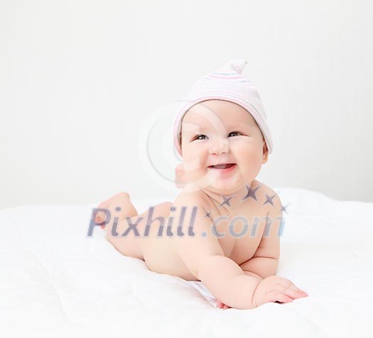 Portrait of a young child on a white background. Baby. Portrait of a young child on a white background. Baby.