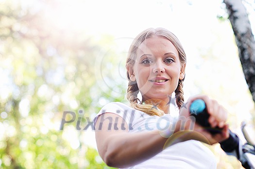Young beautiful girl in a summer forest Young beautiful girl in a summer forest