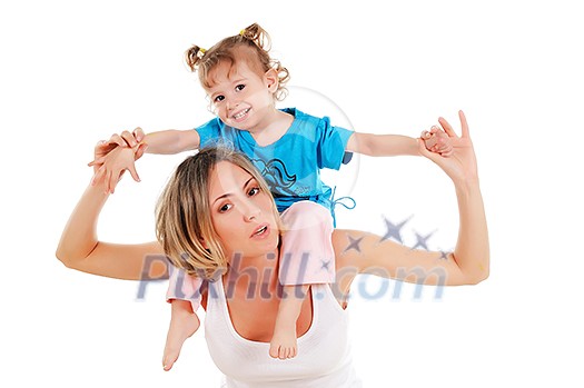 young mother and her young daughter spent time together young mother and her young daughter spent time together