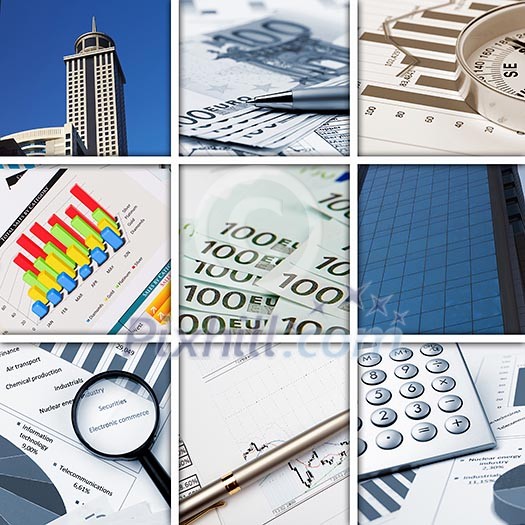 Collage of financial and business charts and graphs Collage of financial and business charts and graphs