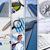 Collage of financial and business charts and graphs