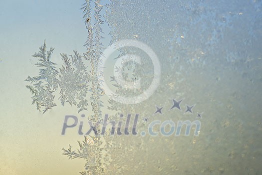 Frost pattern on the window Frost pattern on the window