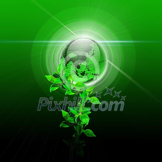 Hands and Earth. Symbol of environmental protection Hands and Earth. Symbol of environmental protection