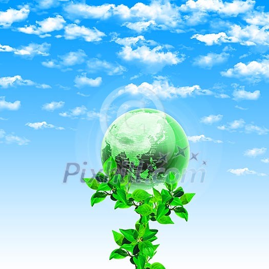Hands and Earth. Symbol of environmental protection Hands and Earth. Symbol of environmental protection