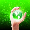 Hands and Earth. Symbol of environmental protection
