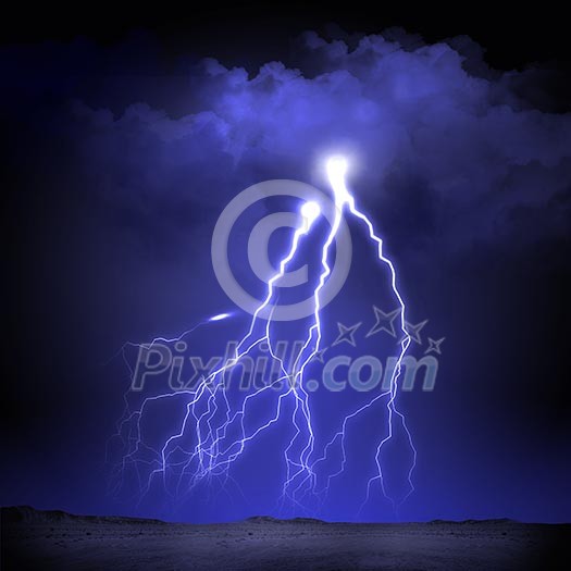 image of lightning on a dark blue background image of lightning on a dark blue background