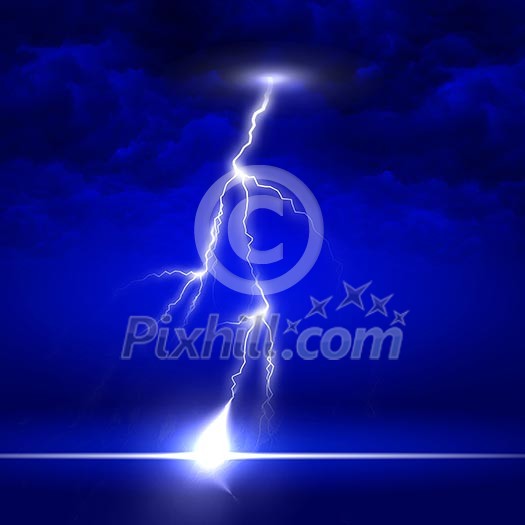 image of lightning on a dark blue background image of lightning on a dark blue background