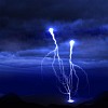 image of lightning on a dark blue background