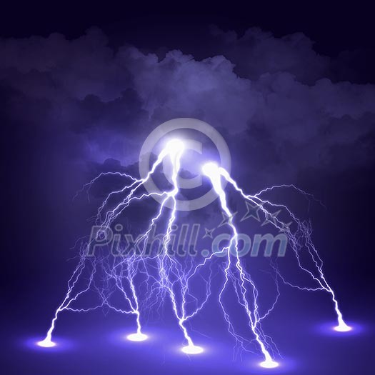 image of lightning on a dark blue background image of lightning on a dark blue background
