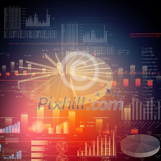 Abstract high tech background with graphs and diagrams Abstract high tech background with graphs and diagrams