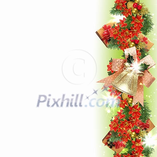 Illustration of background with traditional Christmas decoration ornament Illustration of background with traditional Christmas decoration ornament