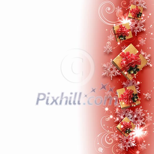 Illustration of background with traditional Christmas decoration ornament