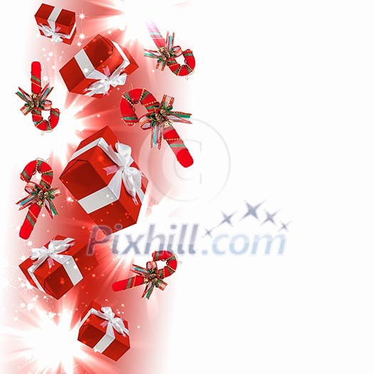 Illustration of background with traditional Christmas decoration ornament