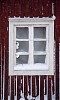 Old window covered in snow
