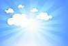 Abstract background image with clouds and rays