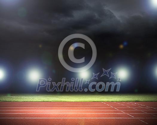 Image of stadium in lights and flashes Image of stadium in lights and flashes