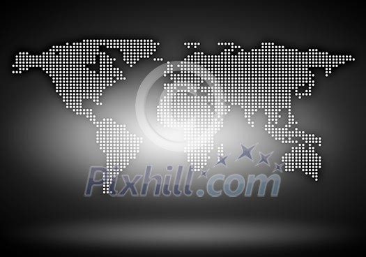 World map with continents on the illustration background World map with continents on the illustration background