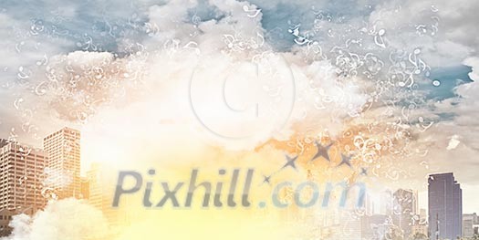 Abstract background image with music note symbols Abstract background image with music note symbols