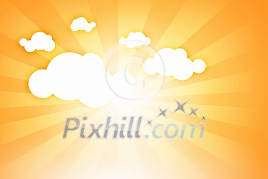 Abstract background image with clouds and rays Abstract background image with clouds and rays
