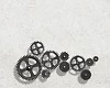 Background image with cogwheel elements. Mechanism concept