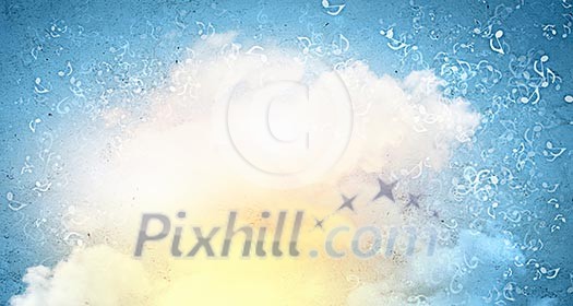 Abstract background image with music note symbols Abstract background image with music note symbols