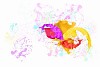 Abstract background image with colorful splashes and drops