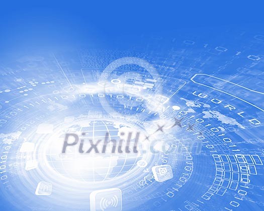 Digital background image with symbols and icons Digital background image with symbols and icons