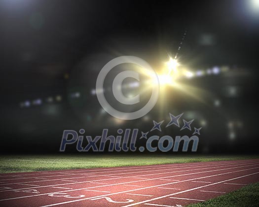 Image of stadium in lights and flashes Image of stadium in lights and flashes