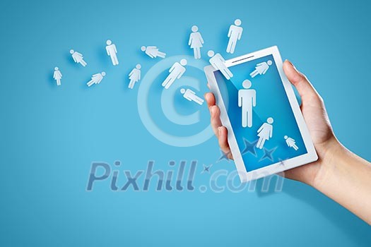 Close-up image of human hands holding smartphone Close-up image of human hands holding smartphone